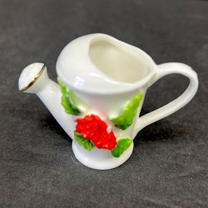 Vintage bone china miniature watering can toothpick holder